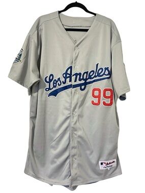 Majestic Los Angeles Dodgers Ramirez 99 50th Anniversary Jersey Size 56 Gray
